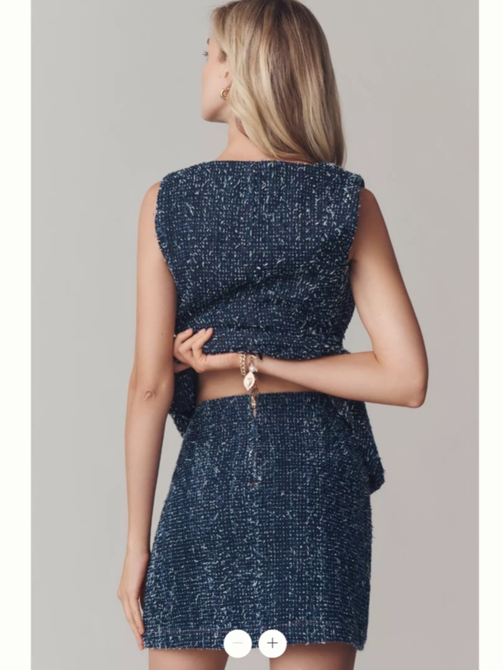 Anthropologie Maeve Maeve Needle Punched Denim Mini Skirt - Picture 2 of 4